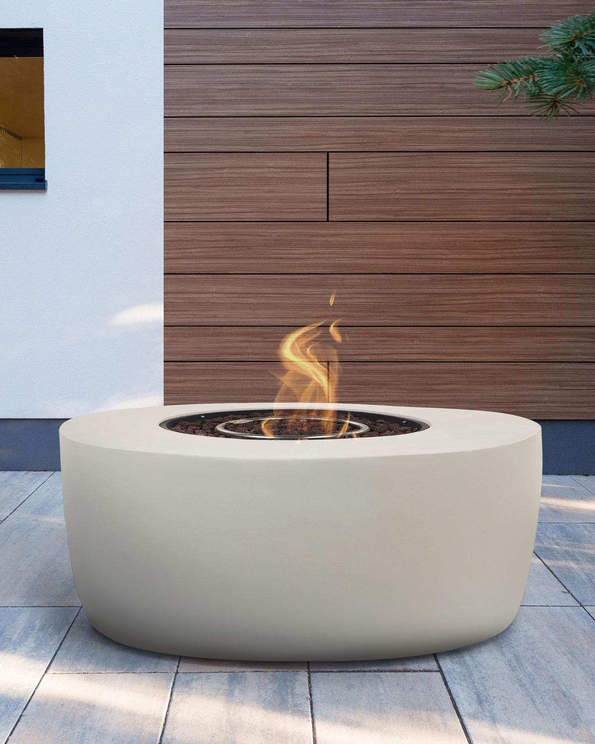 FEUERSTELLE Grau Indus - Grau, Naturmaterialien (92/38/92cm) - Beliani