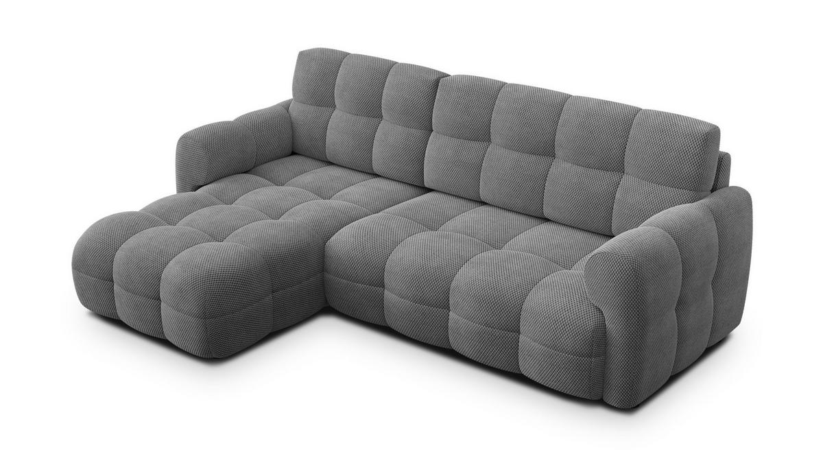 ECKSOFA MELLOW 3-Sitzer, grau - Schwarz/Grau, Holz/Textil (232/156cm) - Wozimo