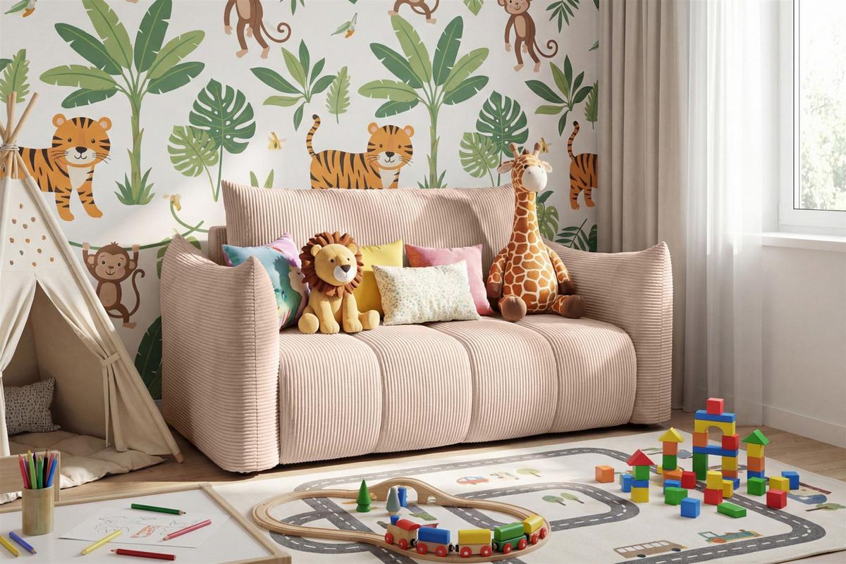 SOFA 2er-sitzer Ontario Mit Liegefunktion - Hellrosa, Holzwerkstoff/Textil (162/86/101cm) - Fun Möbel