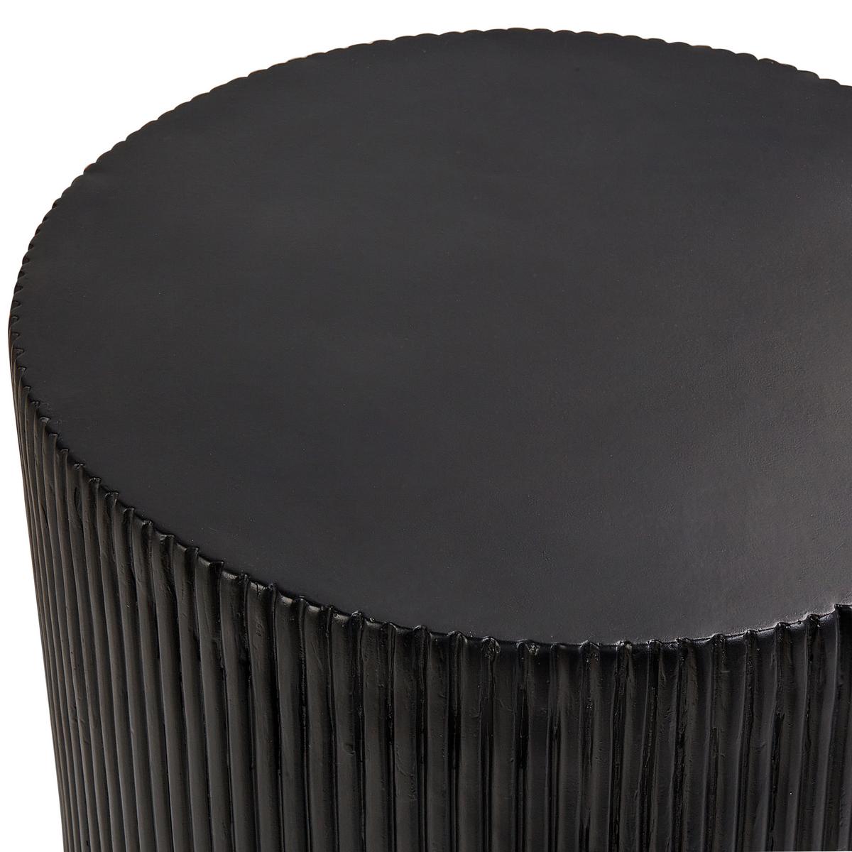 BEISTELLTISCH Beton schwarz rund 35 cm Biccari - Schwarz, Stein (35/35/45cm) - Beliani