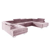 PANORAMASOFA Wilson 5 Sitzplätze Rose - Pink, Holzwerkstoff (335/72/201cm) - Petits-meubles
