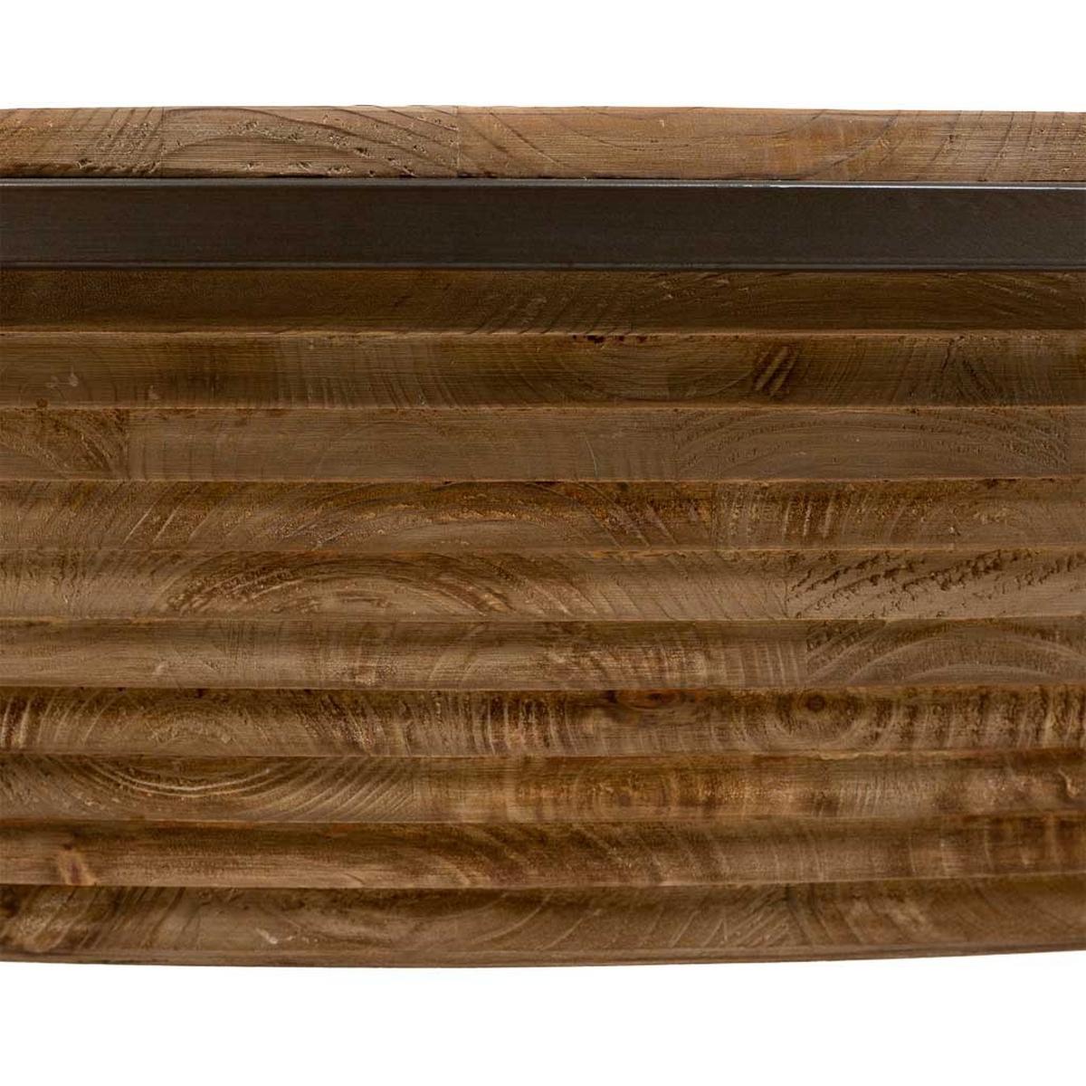 COUCHTISCH aus braunem Holz, Metall und Glas, D102x46 - Braun, Holz (102/102/46cm) - Wanderlust