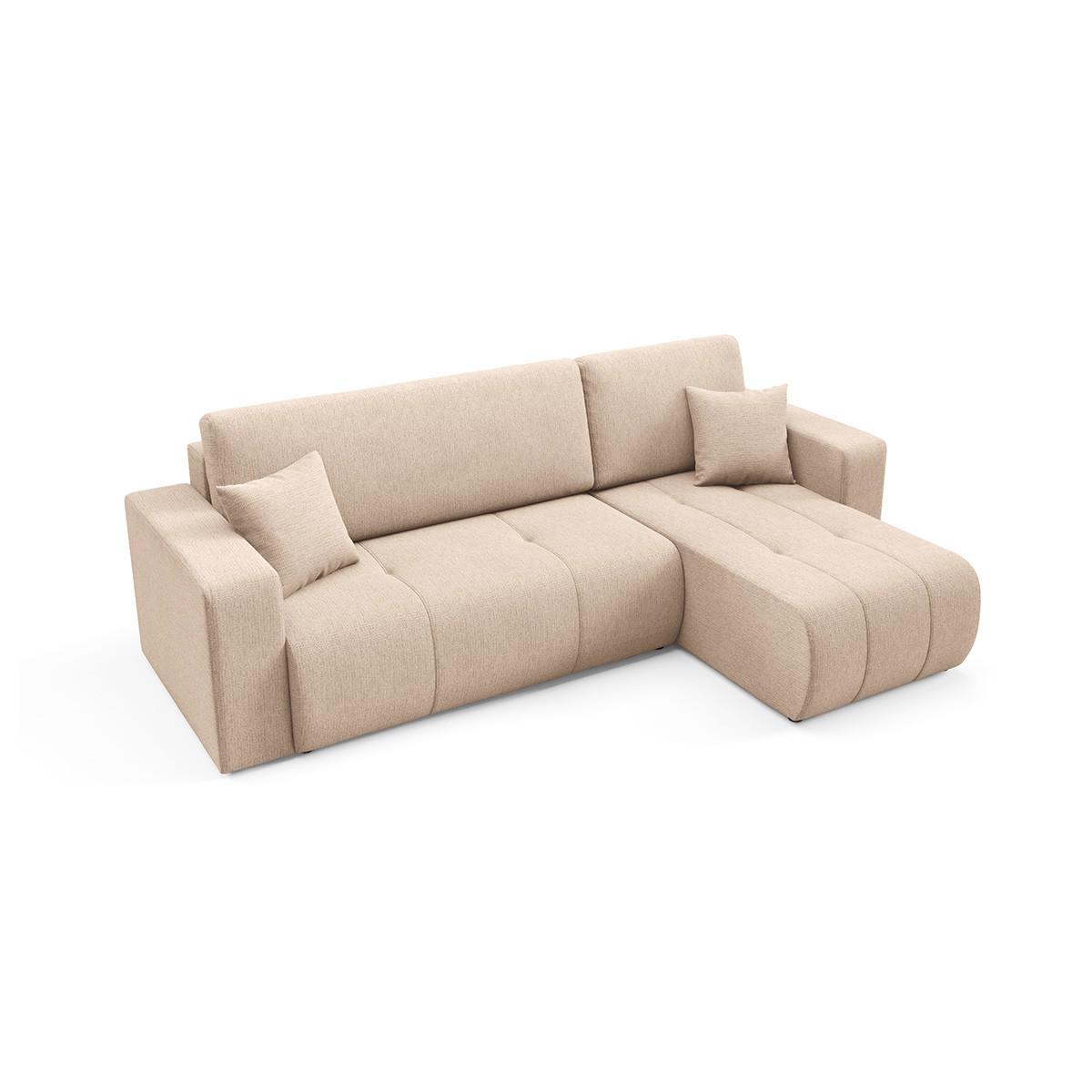 ECKSOFA Vasco 3 Sitzplätze Beige - Beige, Holz (247/145cm) - Petits-meubles