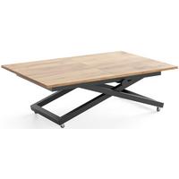 COUCHTISCH Axen höhenverstellbar ausziehbar, Eiche Braun 120-160/80/38-75 cm - Eiche Wotan/Schwarz, Holzwerkstoff/Metall (80/160/75cm) - WFL GROUP