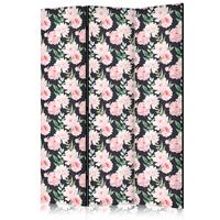 PARAVENT Beidseitig Bedruckter 3-tlg 135x172 cm Pfingstrosen Blumen - Multicolor, Holz/Textil (135/172/3cm) - Muralo