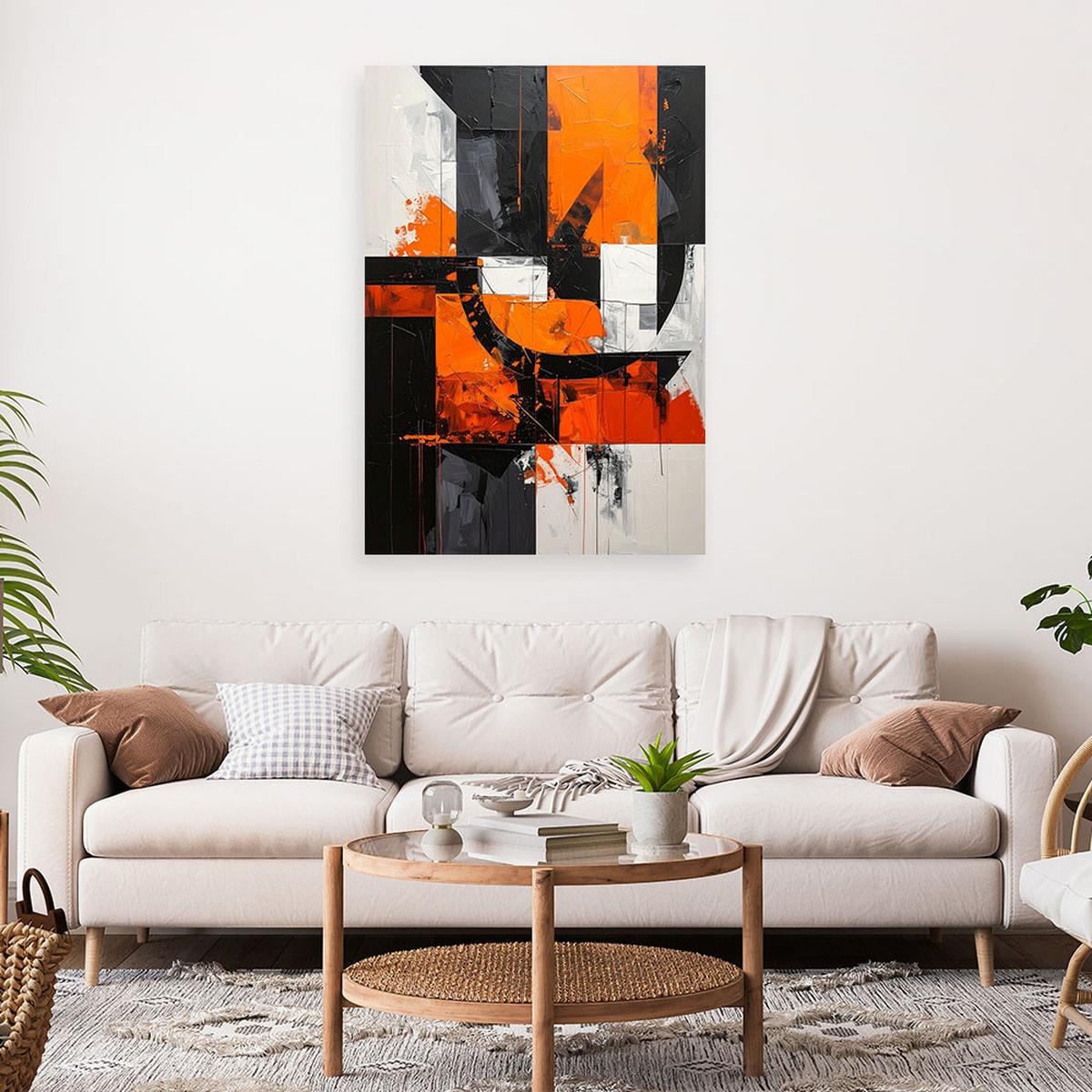 LEINWANDBILD 3D und geometrisch 30x45cm - Orange, Textil (30/45cm) - Feeby