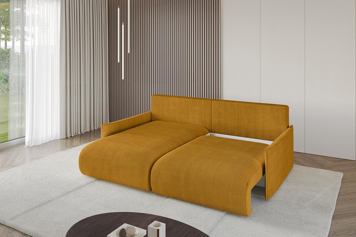 ECKSOFA Ottomane links ONESK-L -v1 216x177x72 Senfgelb Cord - Currygelb, Holzwerkstoff/Kunststoff (216/177cm) - ALTDECOR