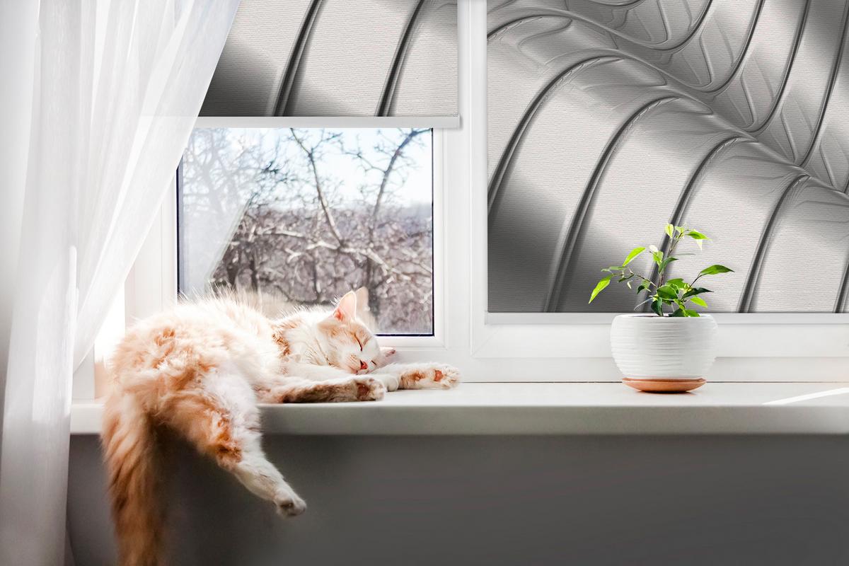 INNENROLLO - Fensterrollo - Rollo - 120x140 cm - Metallabstraktion - Grau, Kunststoff (120/140/0.5cm) - TULUP