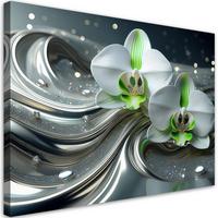 WANDBILD orchidee blume abstraktion - Silberfarben, Textil (60/40cm) - Feeby