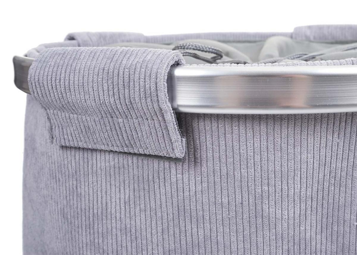 WÄSCHESAMMLER MIT NETZ 65L Grau - Grau, Textil (39/55/39cm) - MCW