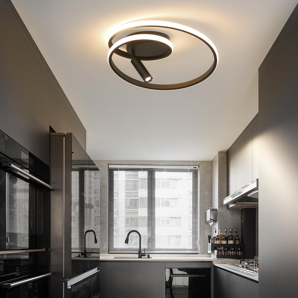LED-DECKENLEUCHTE Drexel 40/40/12.5 cm - Schwarz, Metall (40/40/12.5cm) - ZMH