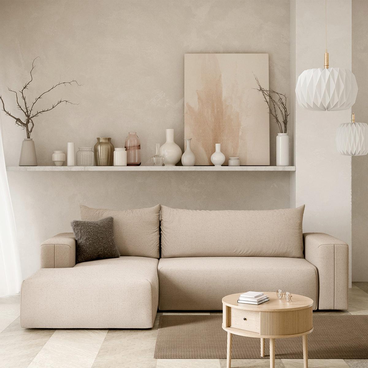 ECKSOFA Bliss 3 Sitzplätze Beige - Beige, Holz (268/163cm) - Petits-meubles