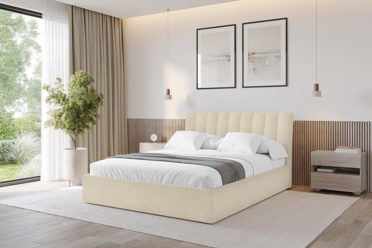 POLSTERBETT mit Bettkasten und Lattenrost, Bett mit Matratze H3/H4 - ILAN 140x200 Beige - Beige, Holzwerkstoff/Textil (140/200cm) - ALTDECOR