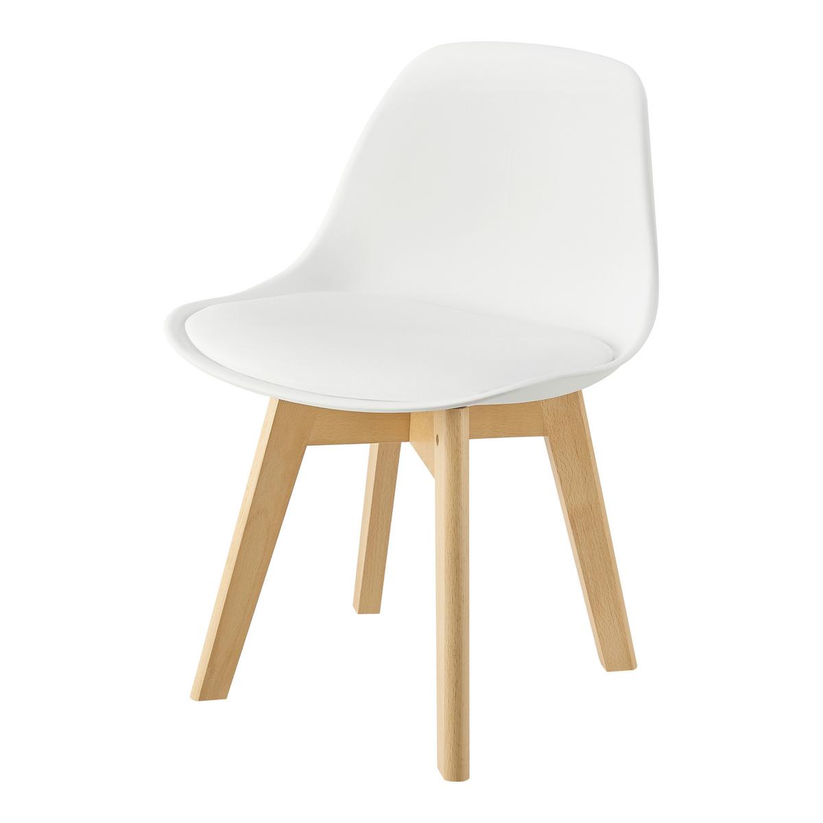 KINDERSTUHL Elvdal - Weiß/Naturfarben, Holz/Kunststoff (38/56/33cm) - [en.casa]