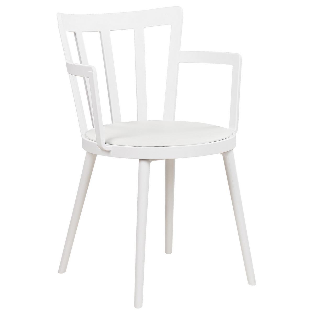 ESSZIMMERSTUHL 4er-Set Kunststoff Weiß Morill - Weiß, Kunststoff (45/77/52cm) - Beliani