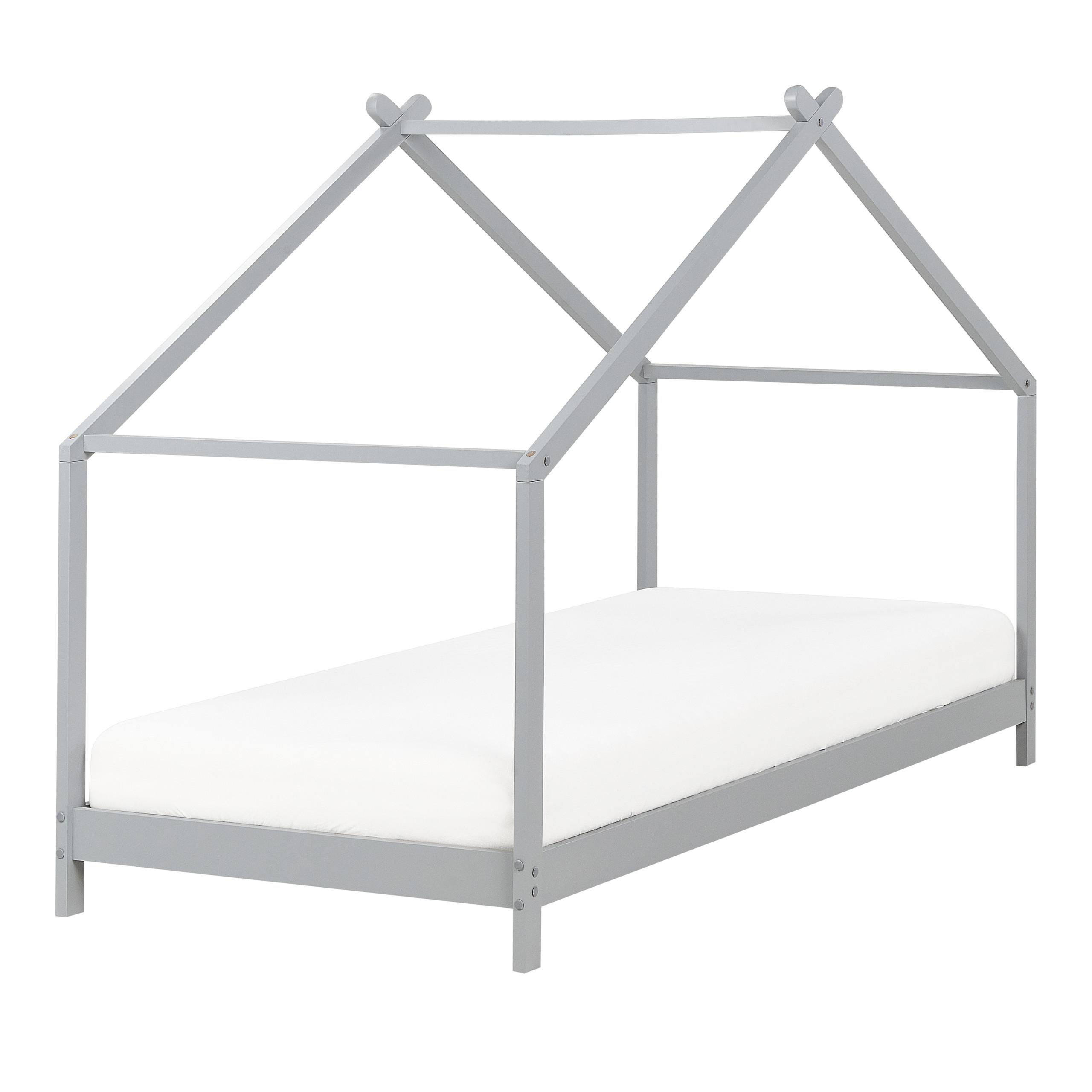 KINDER-HAUSBETT Grau 90-200 cm Orlu - Grau, Holz (90/200cm) - Beliani