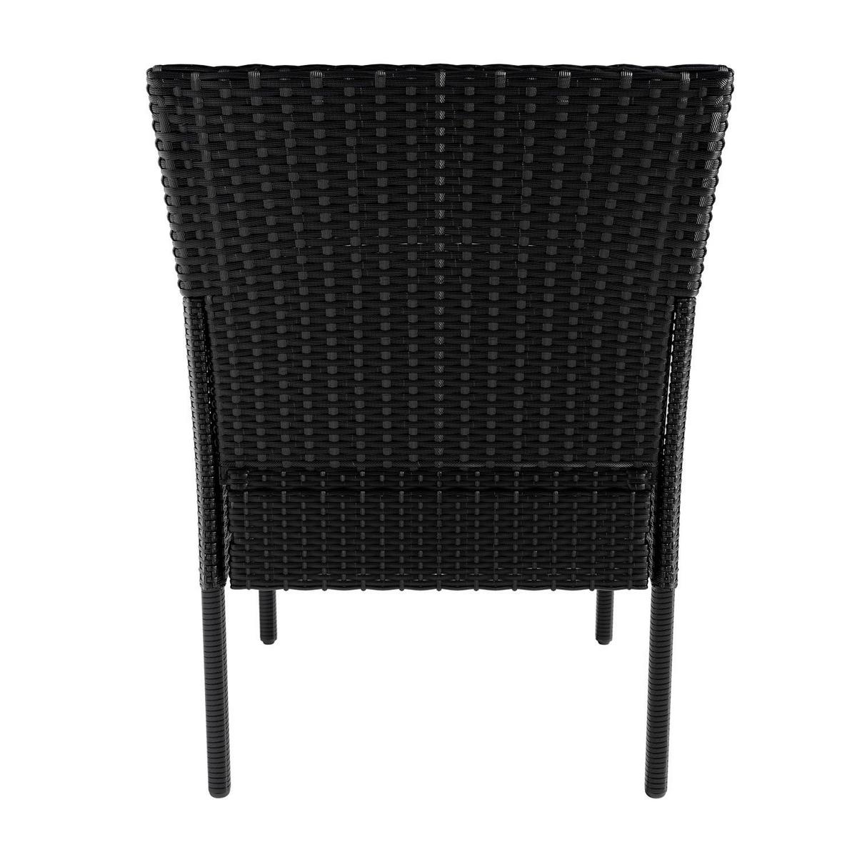 GARTENSET Fort Myers schwarz / cremeweiß - Creme/Schwarz, Kunststoff/Metall - Juskys