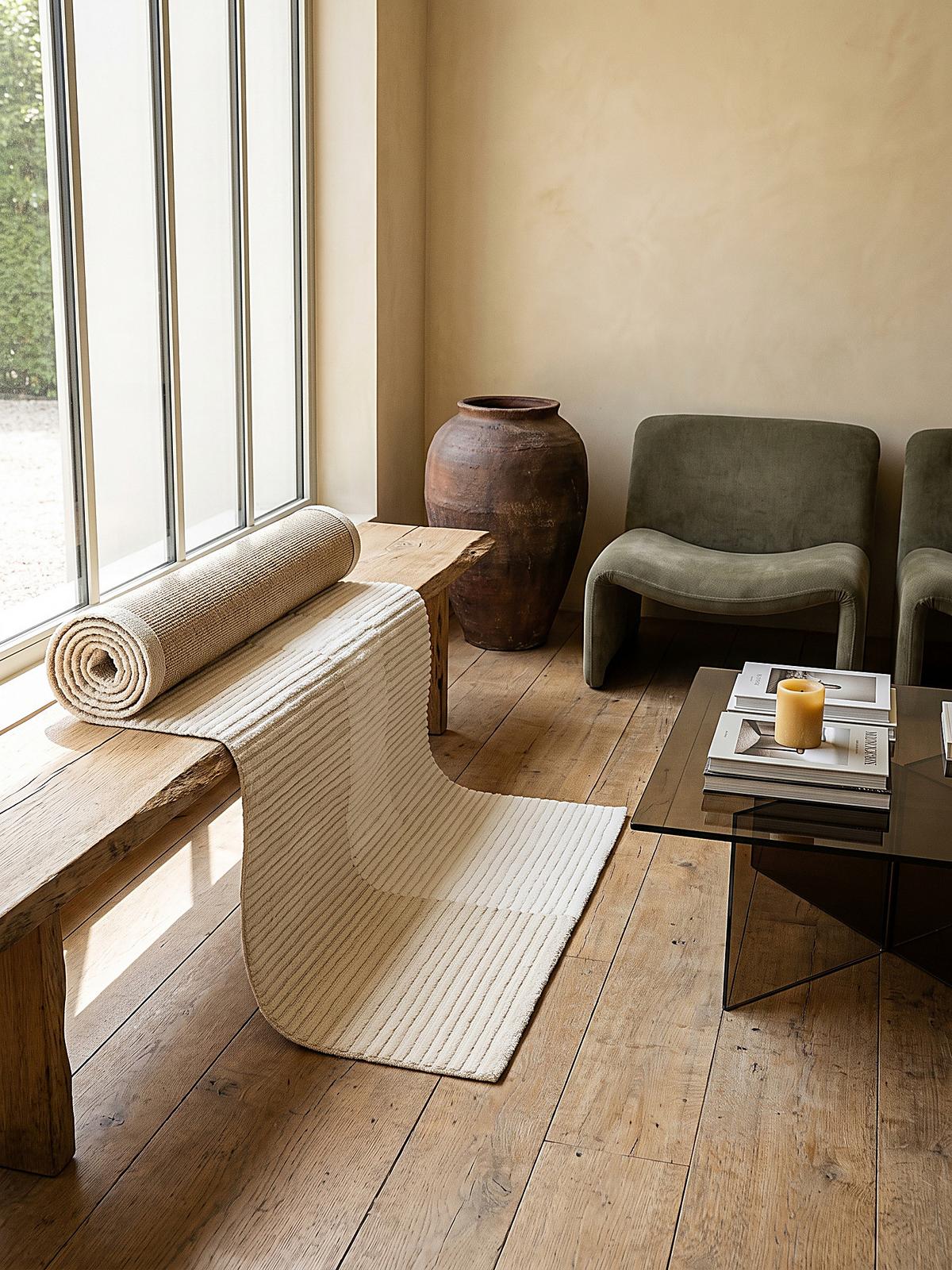 LÄUFER KASOS Waschbar Geometrisch Polyester Creme 80 x 300 cm - Beige, Textil (80/300cm) - KADIMA DESIGN