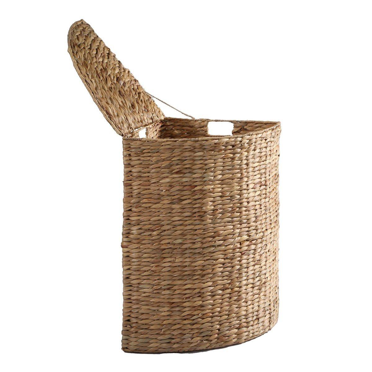ECK-WÄSCHEKORB aus Wasserhyazinthe - H66 cm - Apfelbaumfarben, Naturmaterialien (40/65/40cm) - Calicosy