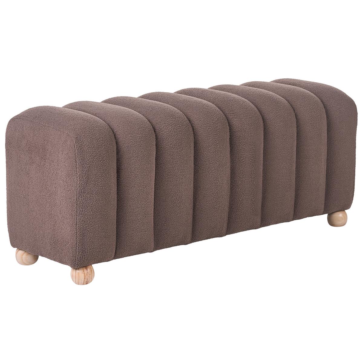 POLSTERBANK Bouclé Braun Idyllwild - Braun, Textil (111/45/39cm) - Beliani