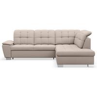 ECKSOFA Jamaal Beige rechtsseitig - Beige/Schwarz, Textil (212/258cm) - Selsey