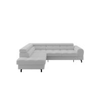ECKSOFA mit Schlaffunktion Ottomane Links LUMA-L 272x203x70 Hellgrau Bouclé - Edelstahlfarben/Schwarz, Holzwerkstoff/Kunststoff (272/203cm) - ALTDECOR