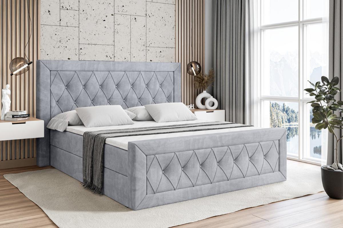 BOXBETT NOEL-Z - 120 x 200 - H3 - Hellgrau - Hellgrau, Holzwerkstoff (120/200cm) - ALTDECOR