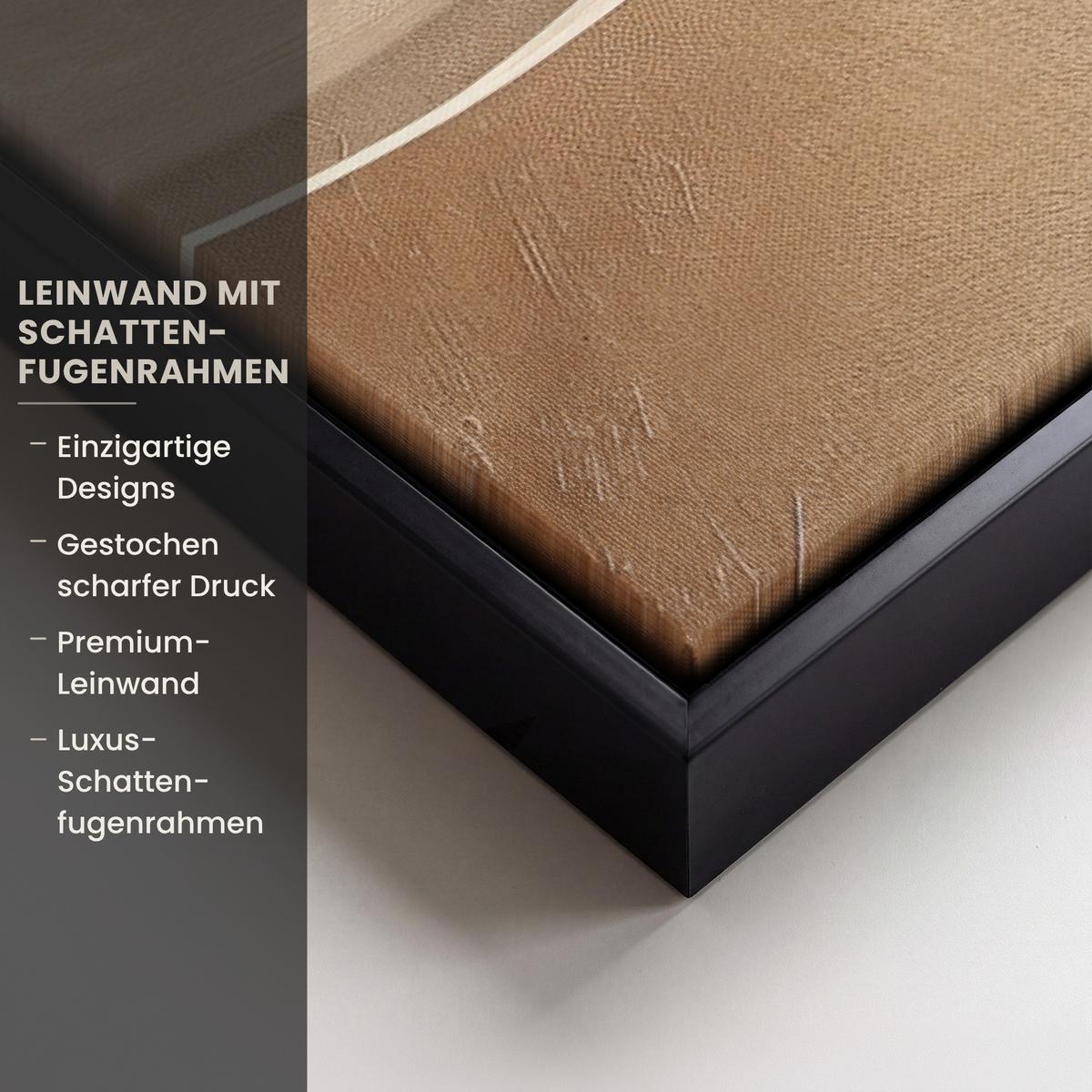 LEINWAND Bilder mit Rahmen - Beige - Natur - Abstrakt - Modern - 60x40 - Beige, Textil (60/40cm) - MuchoWow