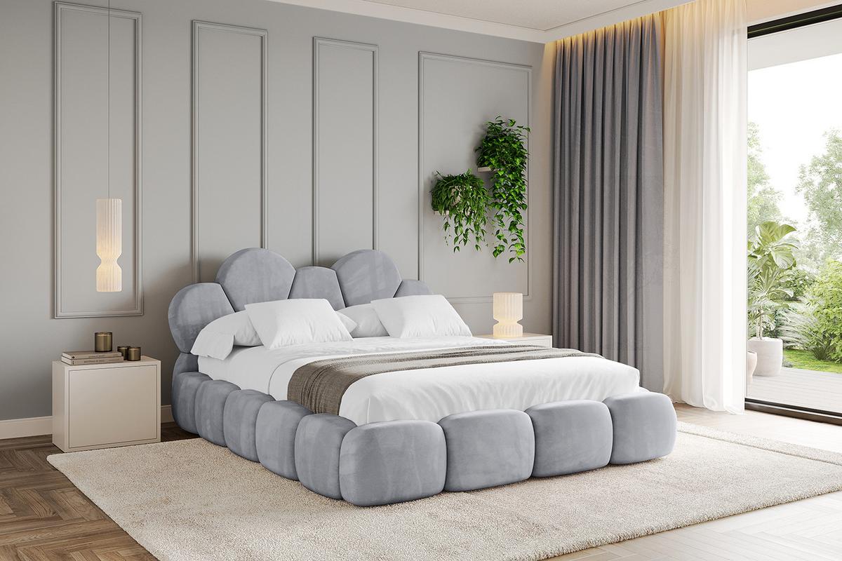 POLSTERBETT mit Bettkasten und Lattenrost, Bett mit Matratze H3/H4 - LANA 180x200 Hellgrau - Hellgrau, Holzwerkstoff/Textil (180/200cm) - ALTDECOR