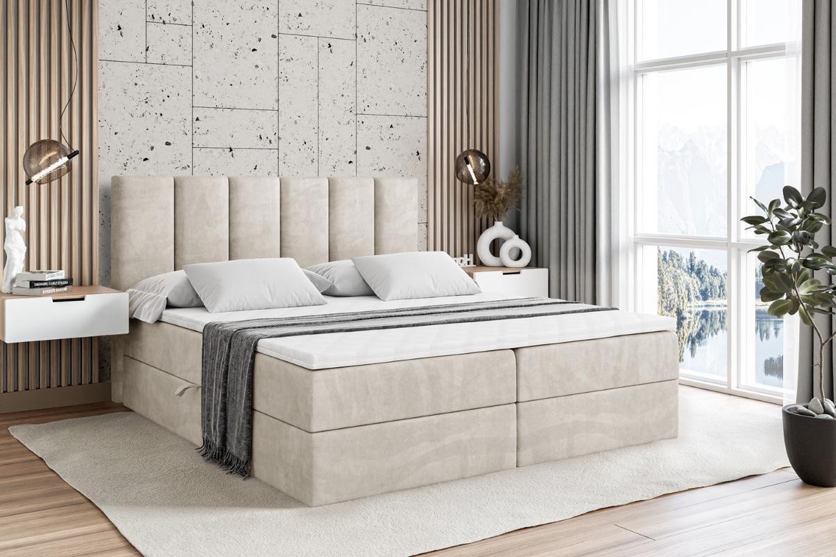 BOXBETT mit Matratze H3 und Lattenrost - BOXI1 - 180x200 cm Ecru - Ecru, Holzwerkstoff (180/200cm) - ALTDECOR