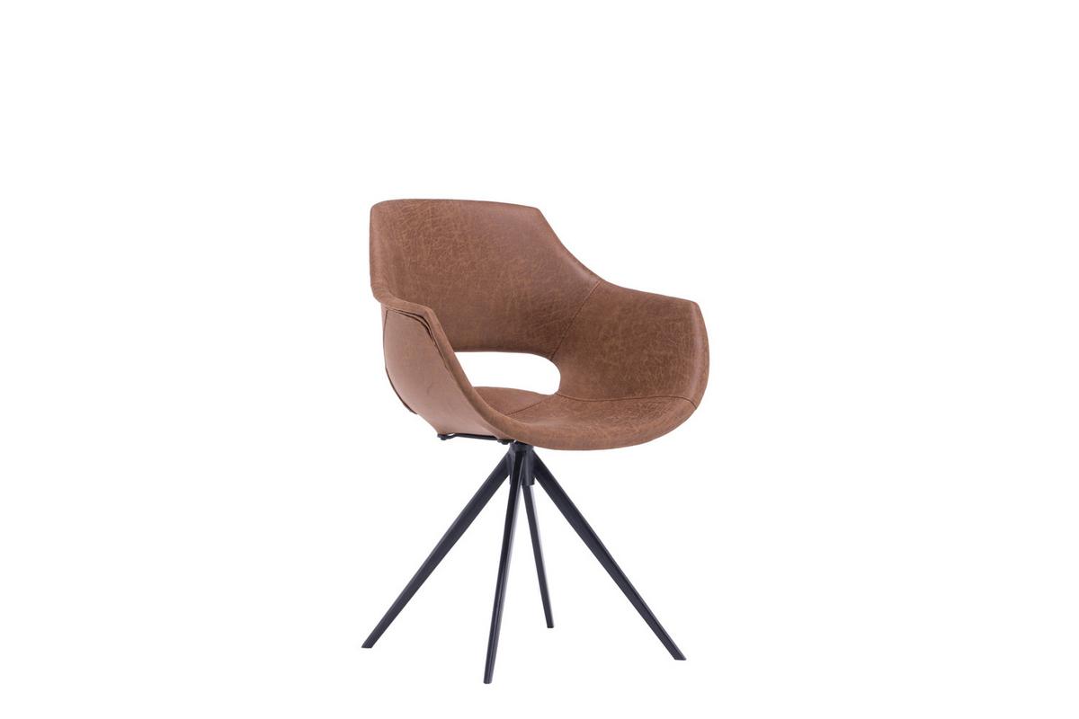 DREHSTUHL ZAJA Braun Microfaser Drehbar (360°) (1er-Set) - Braun, Textil (57/85/59cm) - KAWOLA