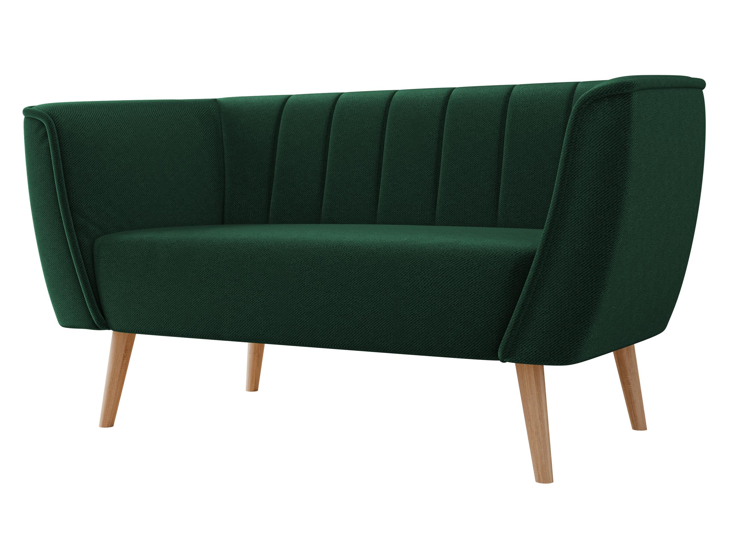 SOFA Pas 2 - Smaragdgrün/Naturfarben, Holz/Textil (142/75/74cm) - MIRJAN24