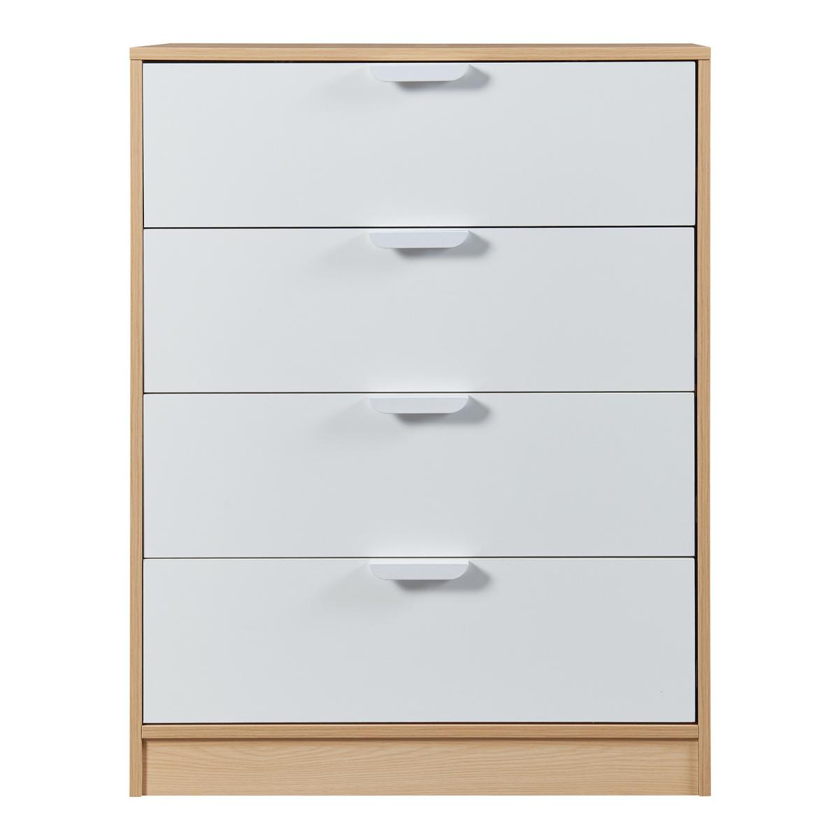 KOMMODE Varkaus - Eichefarben/Weiß, Holzwerkstoff (70/90/40cm) - [en.casa]