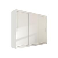 KLEIDERSCHRANK Aston II - Silberfarben/Weiß, Holzwerkstoff/Kunststoff (250/215/58cm) - MIRJAN24