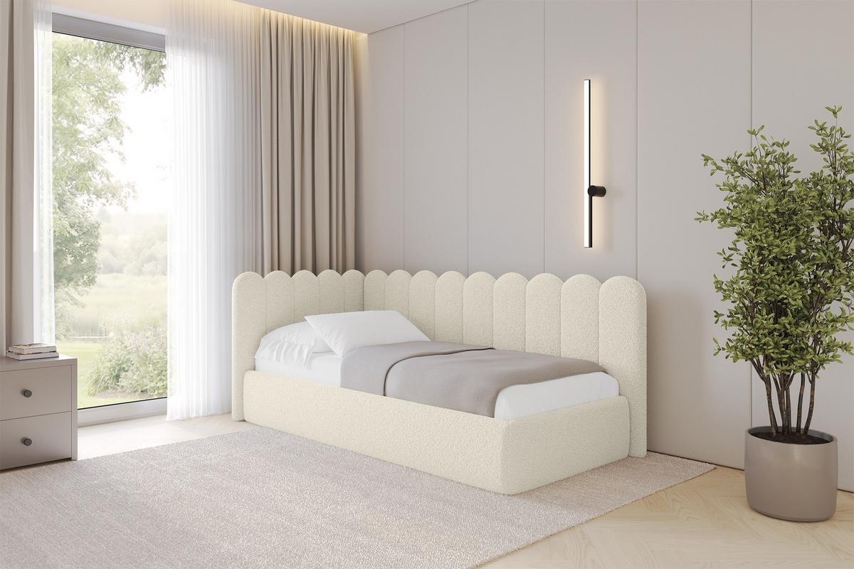 EINZELLBETT Jugendbett mit Bettkasten, Rechts - ARTY 80x200 Beige - Perlmutt, Holzwerkstoff/Textil (80/200cm) - ALTDECOR