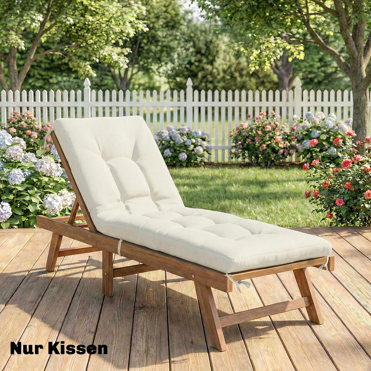 SITZKISSEN aus Polyester & PP-Baumwolle Beige - Beige, Textil (65/13/198cm) - Outsunny