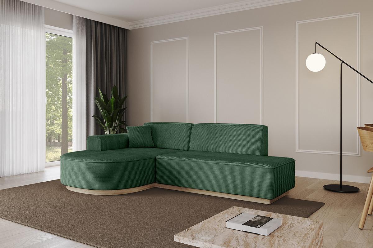 ECKSOFA Ottomane Links ARRIO-L1 - 243x171x83 cm Grün - Grün, Holzwerkstoff/Textil (243/171cm) - ALTDECOR