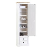 SCHUHSCHRANK TEQUILA weiß/braun - Weiß/Braun, Holz (53/190/38cm) - IDIMEX