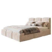 BETT 90x200 - Polsterbett mit Bettkasten und Metallrahmen - Modern Betten - Weicher Jasminstoff - Kollektion Zoya - Beige - Beige, Holz/Textil (90/200cm) - Alpi-Möbel