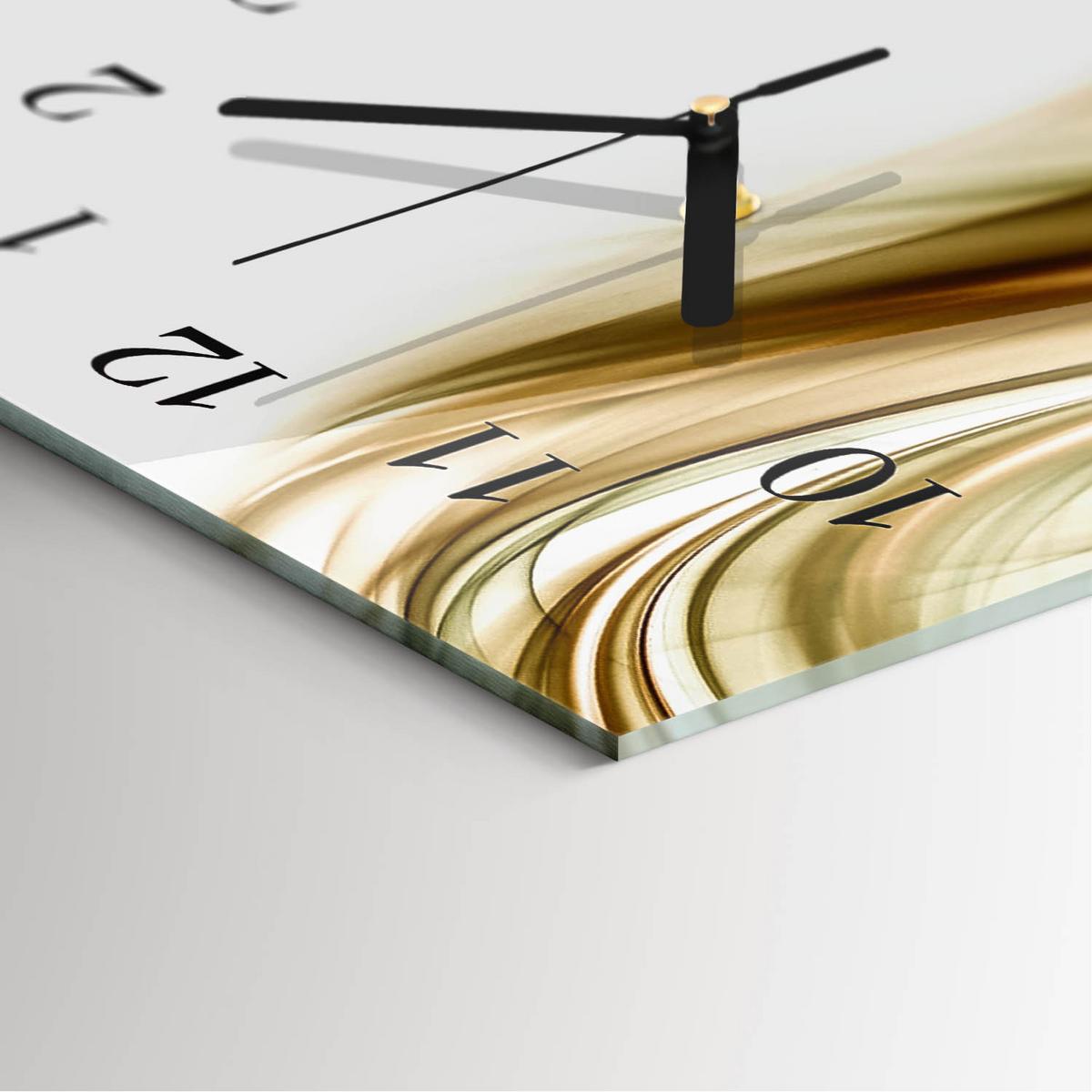 WANDUHR aus Glas 30x60 cm - Abstraktion - Braun, Glas (30/60/0.4cm) - TULUP