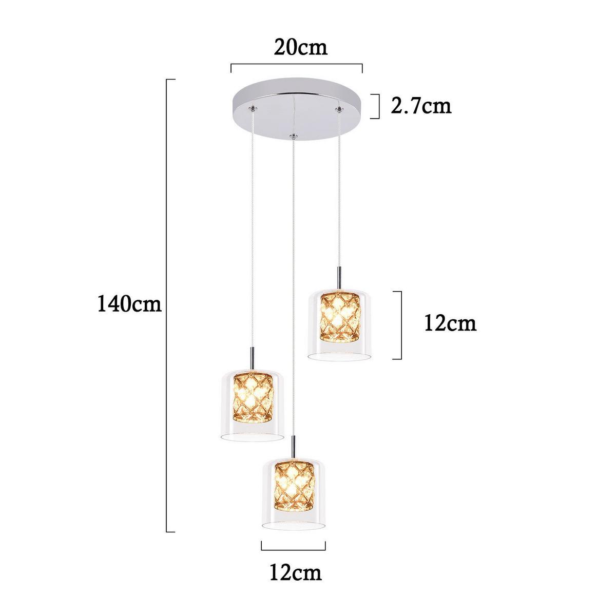 PENDELLEUCHTE Marinaro 20/20/140 cm - Silberfarben, Metall (20/20/140cm) - Nettlife