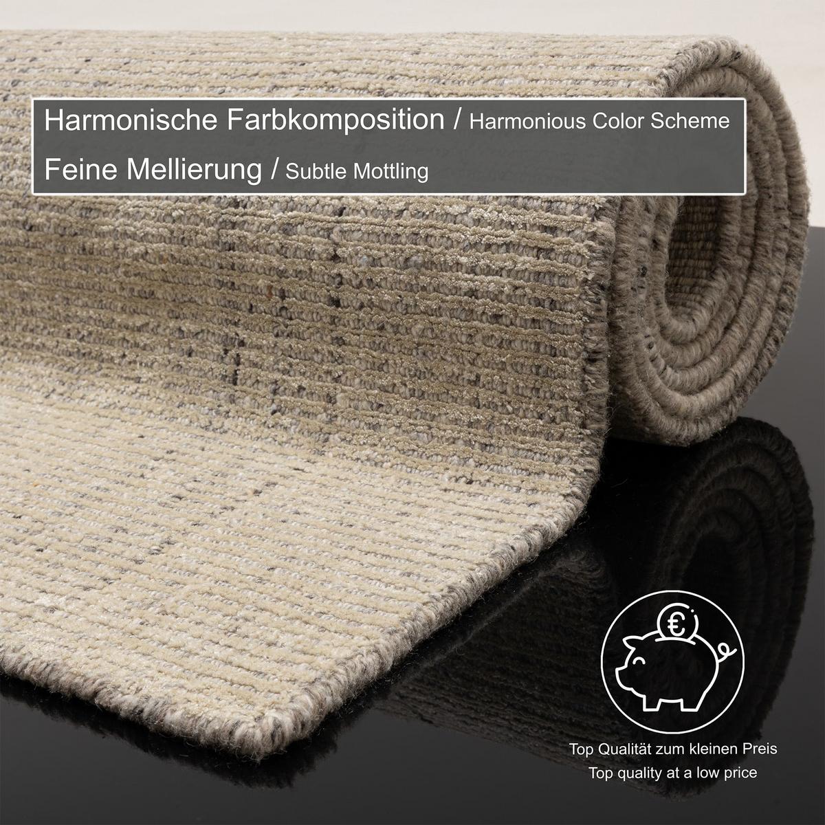 HANDWEBTEPPICH Venus 190x290 cm - Beige, Textil (190/290cm) - THEKO