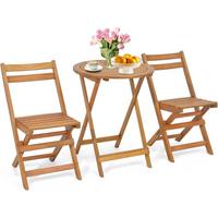 BARHOCKER SET Natur(3-teilig) - Naturfarben, Holz - COSTWAY