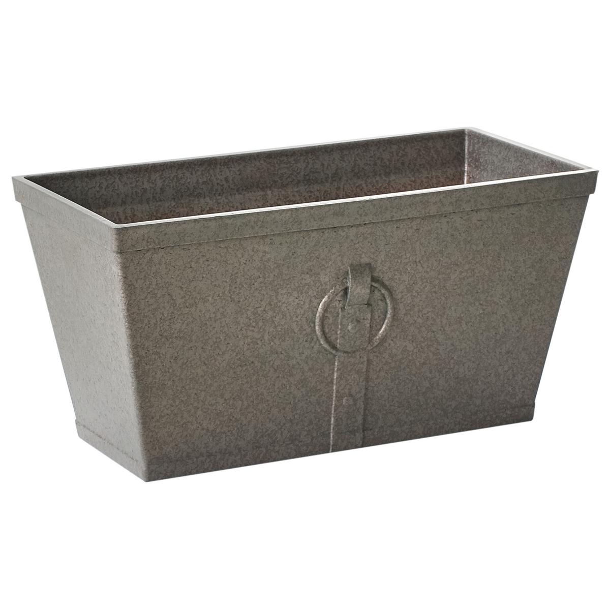 BLUMENTOPF 2er-Set dunkelbraun Rostoptik rechteckig 60/30/30 cm Poria - Braun, Naturmaterialien (30cm) - Beliani
