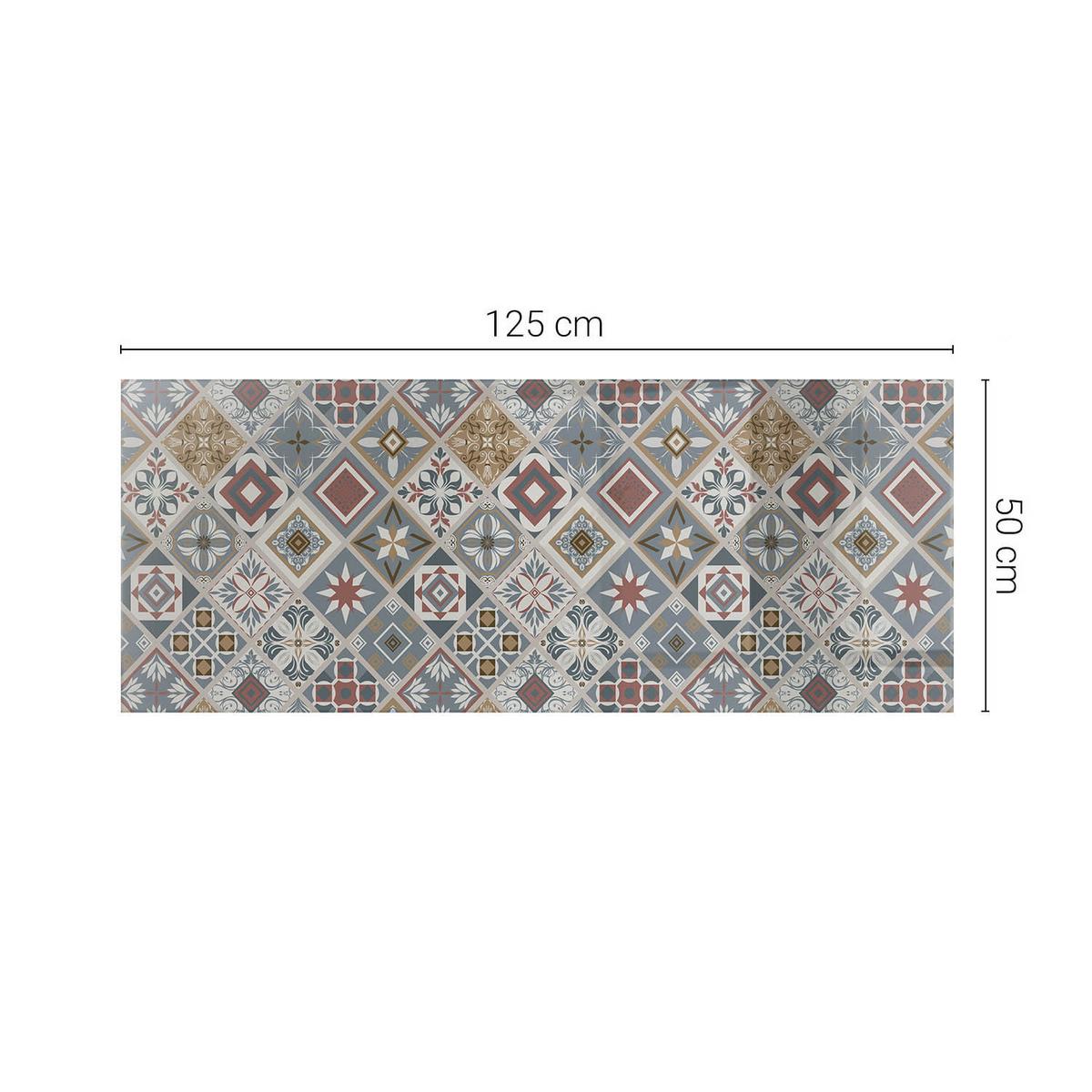 TISCHPLATTE 125x50 cm Mosaikmuster mit Ornamenten - Multicolor/Grau, Glas (0.4/125/50cm) - TULUP
