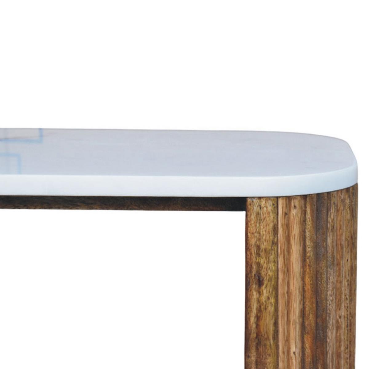 NACHTTISCH mit Golden-Teak-Finish, Tischplatte aus Marmor, 1 Schublade, 1 offene Ablage, braun - Braun, Holz/Naturmaterialen (44/47/34cm) - Artisan Furniture