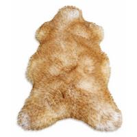 SCHAFFELL Premium Lammfell Natur ungeschoren weiche Wolle Braun Geflammt ca. 115 cm - Braun/Weiß, Fell (65/115cm) - Provellus