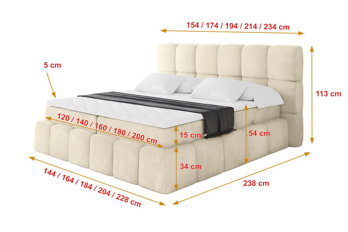 BOXBETT - AURI-H3 - 120x200 Beige Monolith - Sahara, Holzwerkstoff (120/200cm) - ALTDECOR