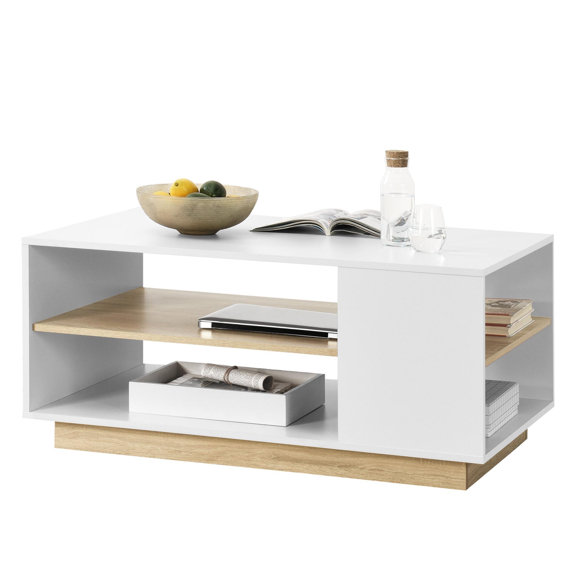 COUCHTISCH Trelleborg 100/60/46 - Eichefarben, Holzwerkstoff (60/100/46cm) - [en.casa]