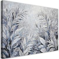 WANDBILD blätter abstrakte botanische - Silberfarben, Textil (60/40cm) - Feeby